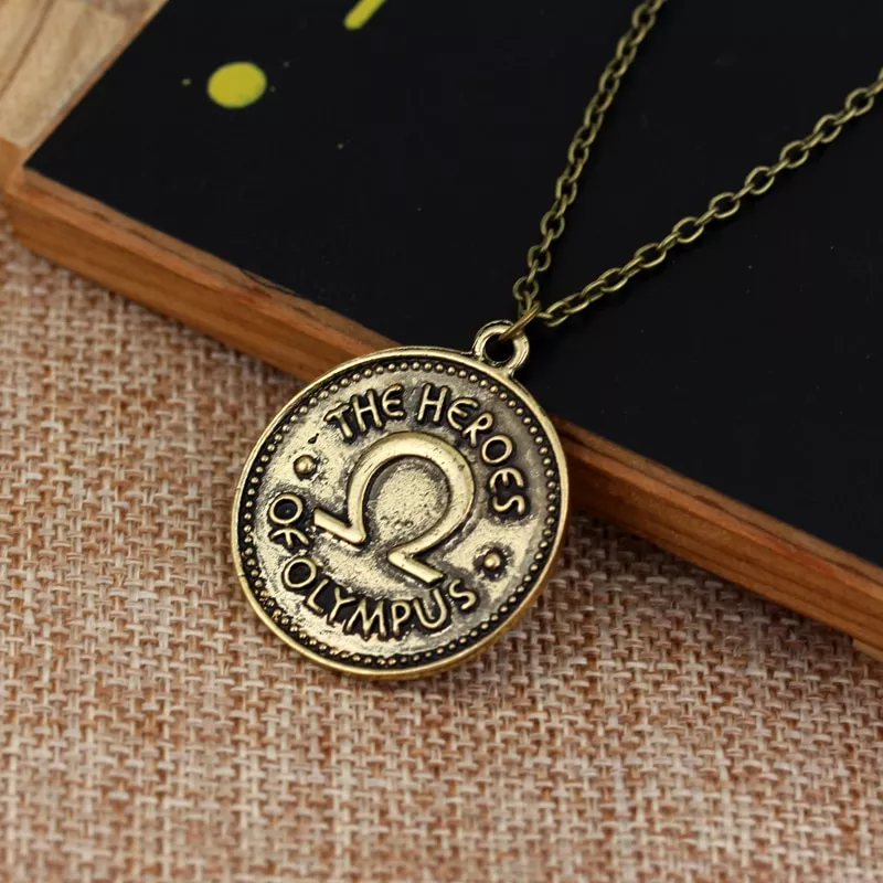 Colar Percy Jackson Camp Half Blood The heroes of olympus ivlivs coin Pendants Necklaces