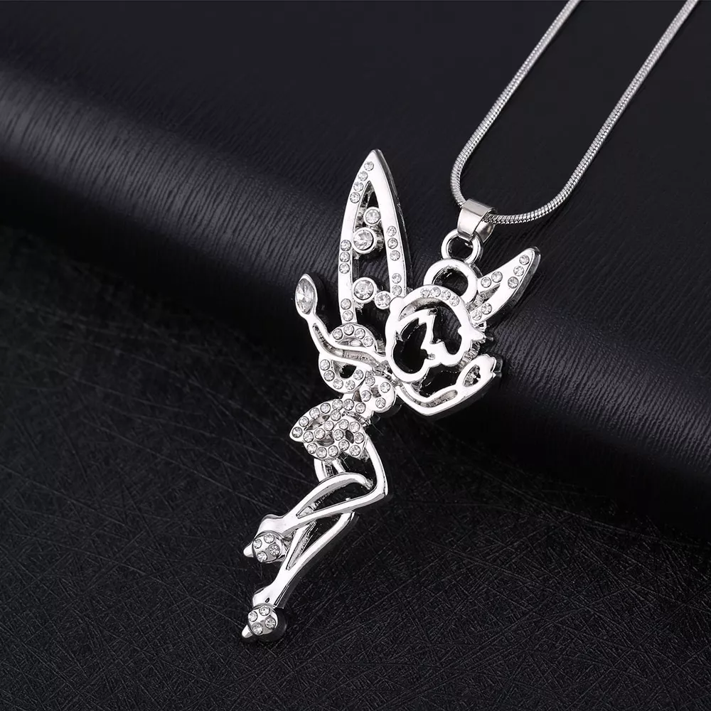 colar peter pan tinker bell fada anjo joias claro strass colar asas de Colar Egipcio Egito Kneeling isis figura com asas das mulheres dos homens colar pingente do vintage punk masculino feminino jóias direto da fábrica por atacado