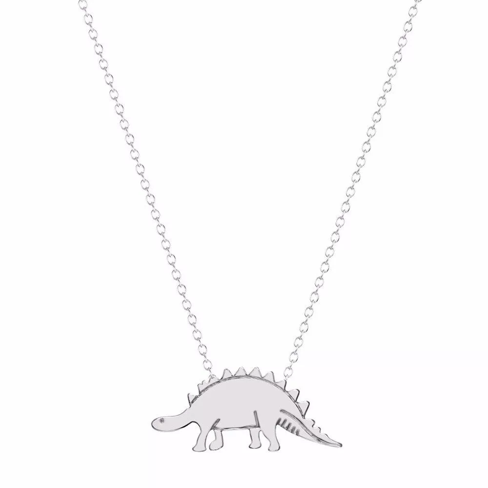 Colar Pingente Dino Dinossauro  Prata