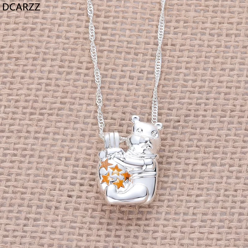 colar pooh urso pingente gaiola perola perola perolas pingente de colar Colar One Piece drácula mihawk pingente colar cosplay acessórios presentes bronze/prata para presentes de natal dos homens