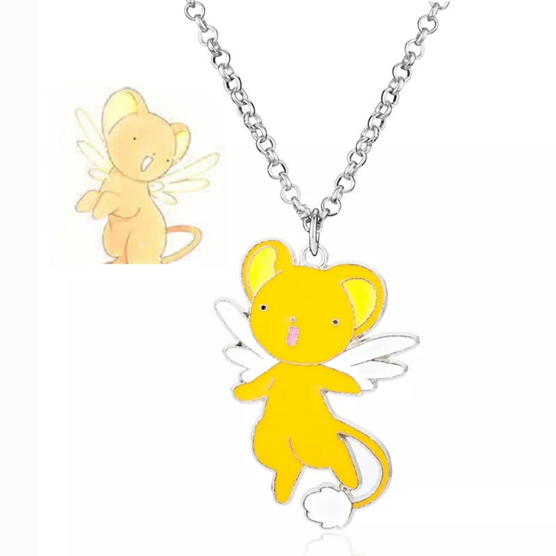 Colar Sakura Card Captors de esmalte moda diy anime jóias bonito cerberus sakura kuluo cartão captor kero colares menina infância presentes bonitos