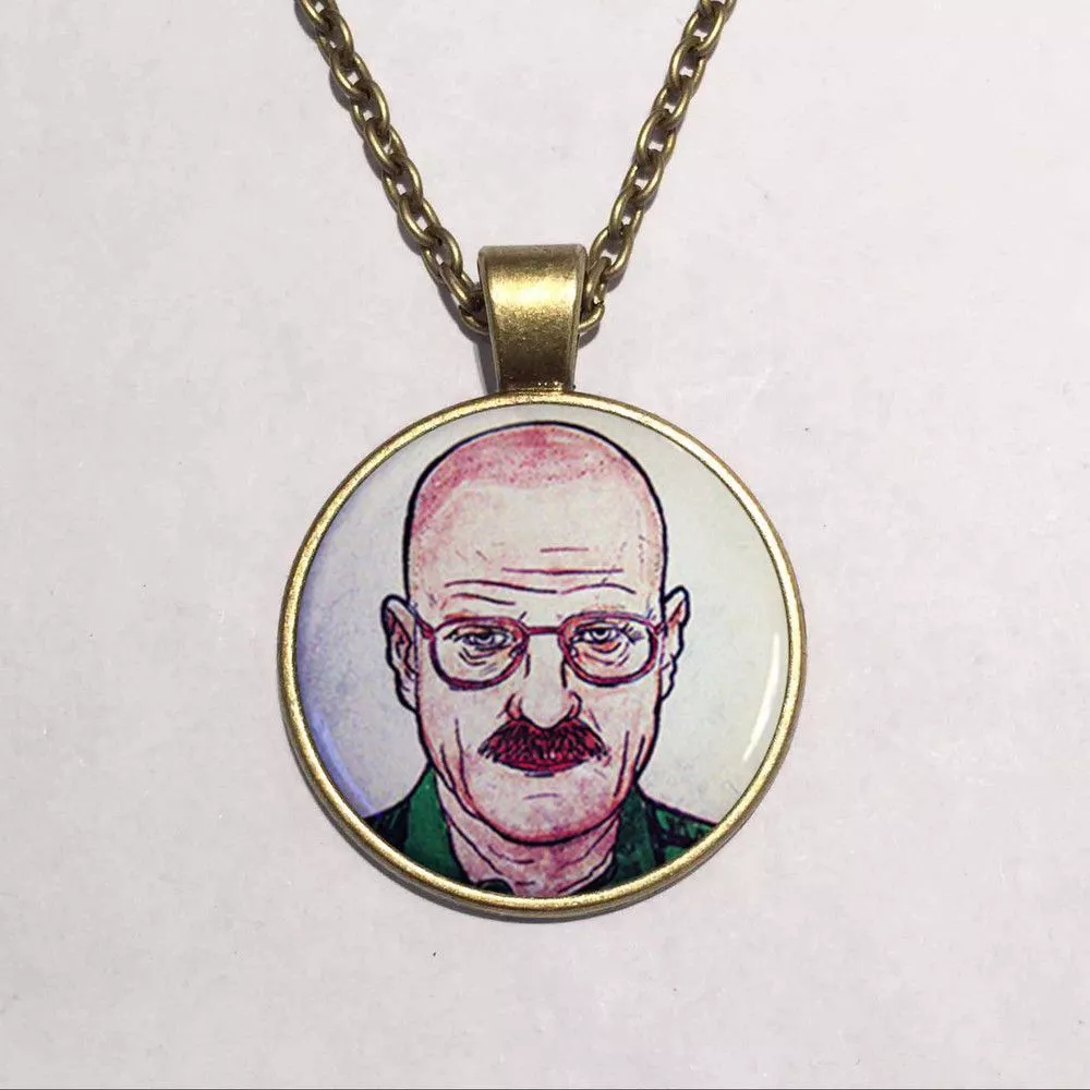 colar serie breaking bad walter white heisenberg Broche Breaking bad los pollos hermanos esmalte pino única decoração diversão