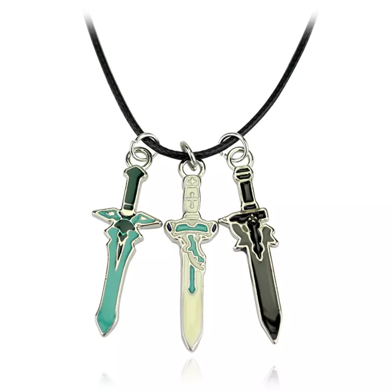 colar sword art online anime asuna kirito neckchain cosplay aderecos kazuto espada lazied populares mobile