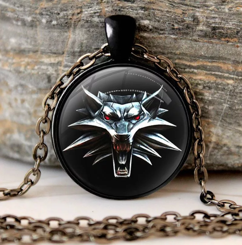 Colar The Witcher 3 Wild Hunt Wolf Prata