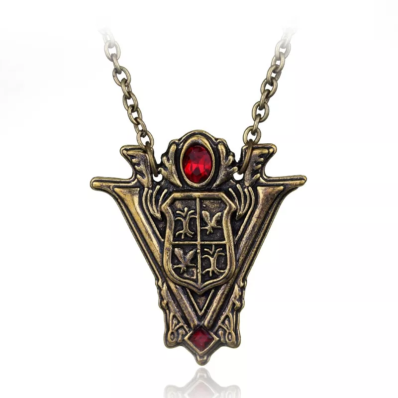 colar twilight saga eclipse joias antique colar de ouro colar de pingente Colar Anime Saga de tanya o mal cosplay colar tanya degurechaff cruz de cristal vermelho colar de corrente de ouro pingente para mulher jóias masculinas