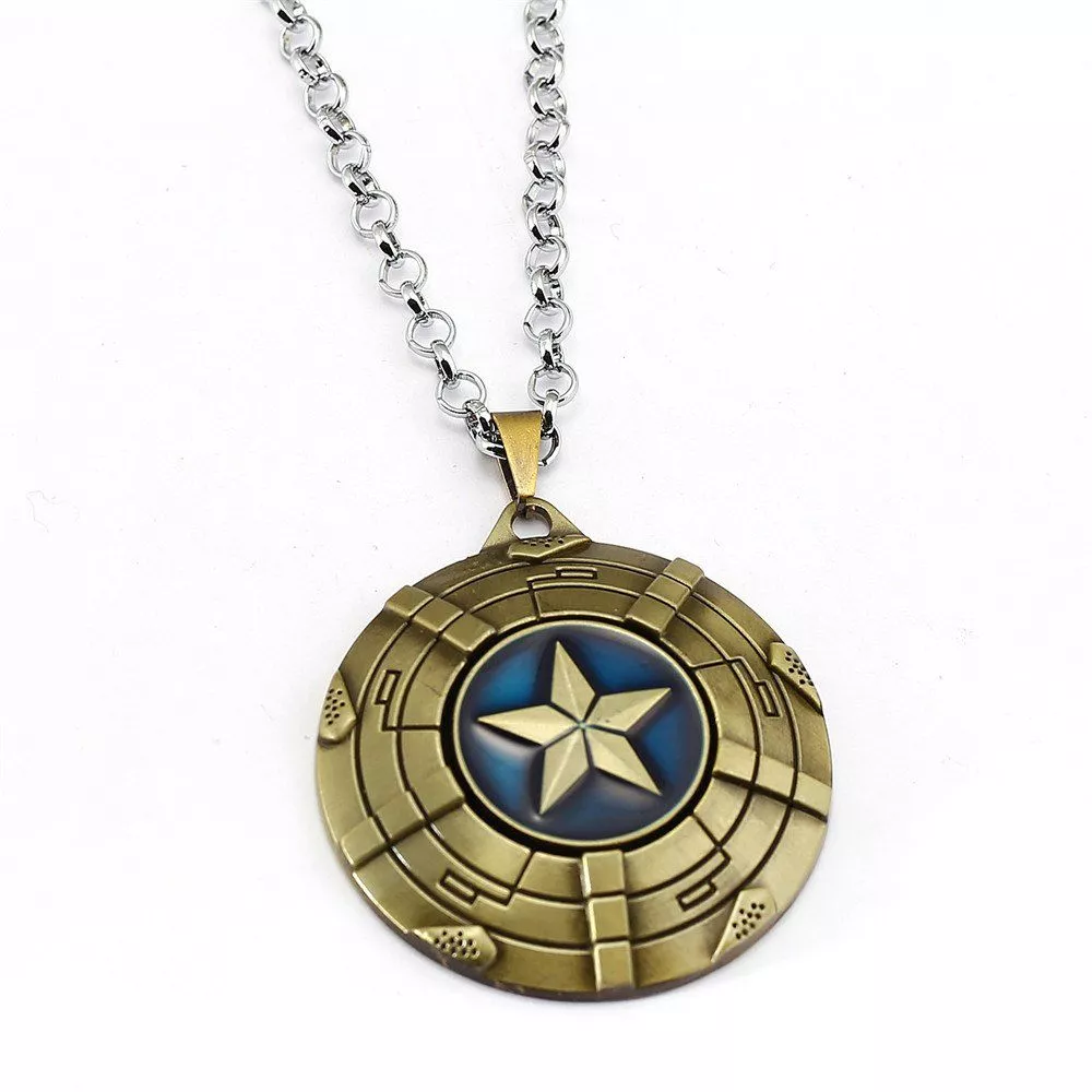 colar vingadores marvel capitao america escudo dourado Colar Vingadores Marvel Capitão América Escudo Dourado
