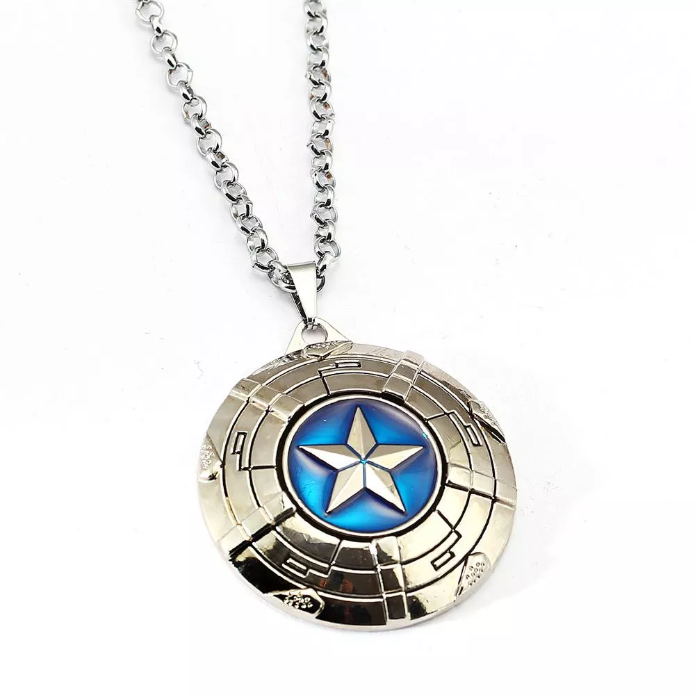 colar vingadores marvel capitao america escudo prata 2 Pantufa Capitão América Dos Desenhos Animados 27 cm