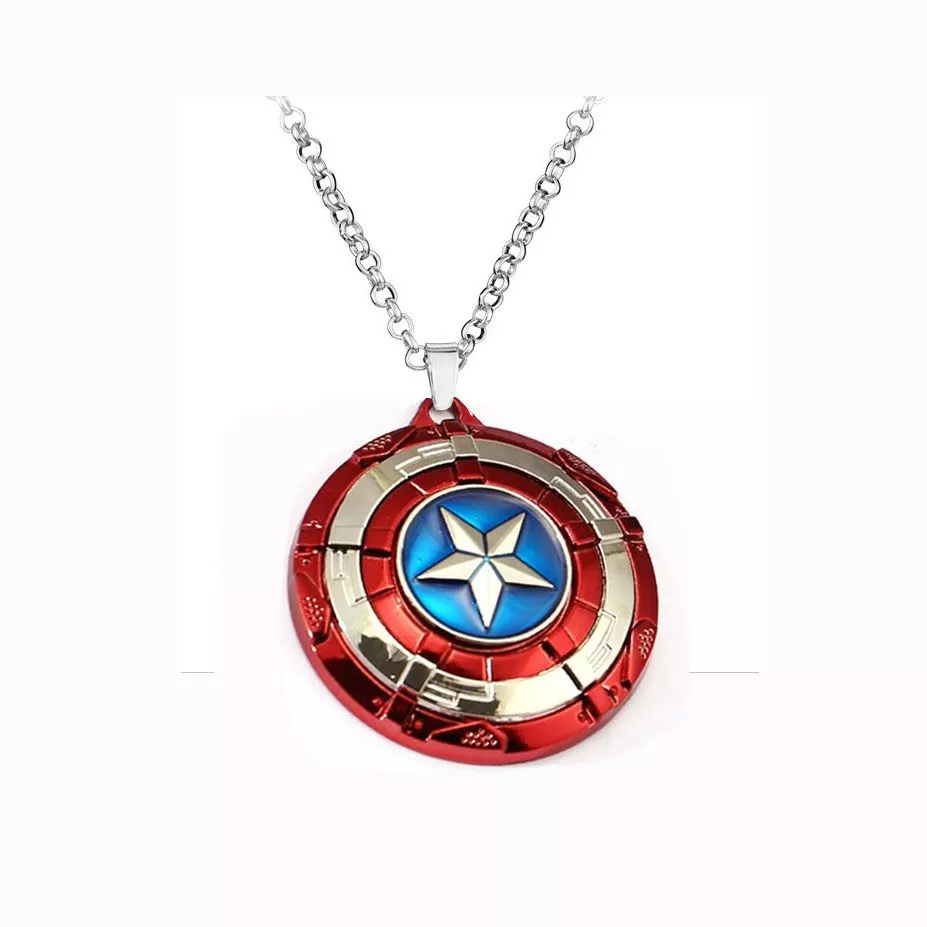 colar vingadores marvel capitao america escudo Colar Vingadores Marvel Capitão América Escudo Dourado