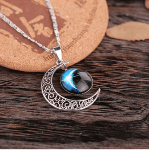 Colar World of Warcraft #02 Estrela Lua Wicca Vintage
