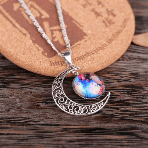 Colar World of Warcraft #05 Estrela Lua Wicca Vintage