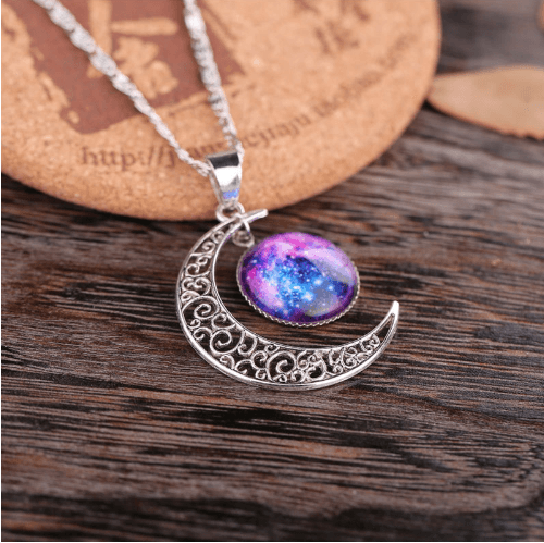Colar World of Warcraft #06 Estrela Lua Wicca Vintage