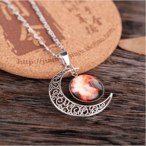 Colar World of Warcraft #07 Estrela Lua Wicca Vintage