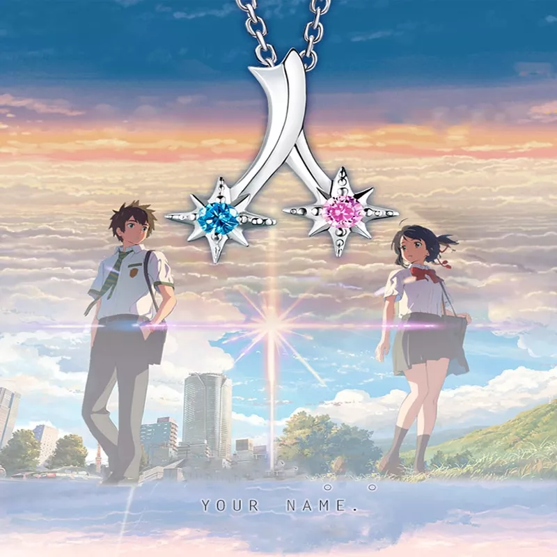 colar your name kimi no na wa makoto shinkai colar de cristal miyamizu Roupa gato cachorro luxo bonito roupas para cães engrossar quente roupas para cães de estimação arco camisola de algodão inverno macio para pequenos cães médio casaco XS-2XL