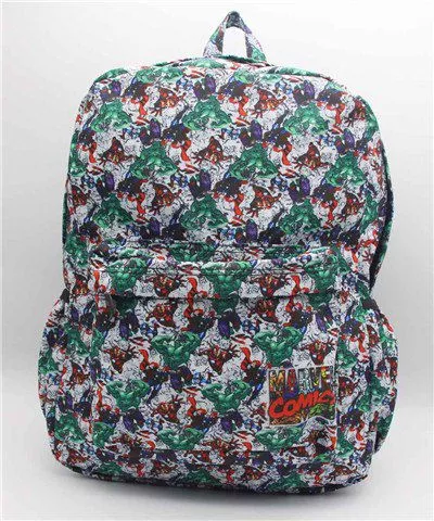 Conjunto Mochila Super Heróis Quadrinhos HQ Spider Man Hulk