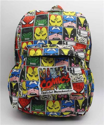 Conjunto Mochila Super Heróis Vingadores Quadrinhos HQ