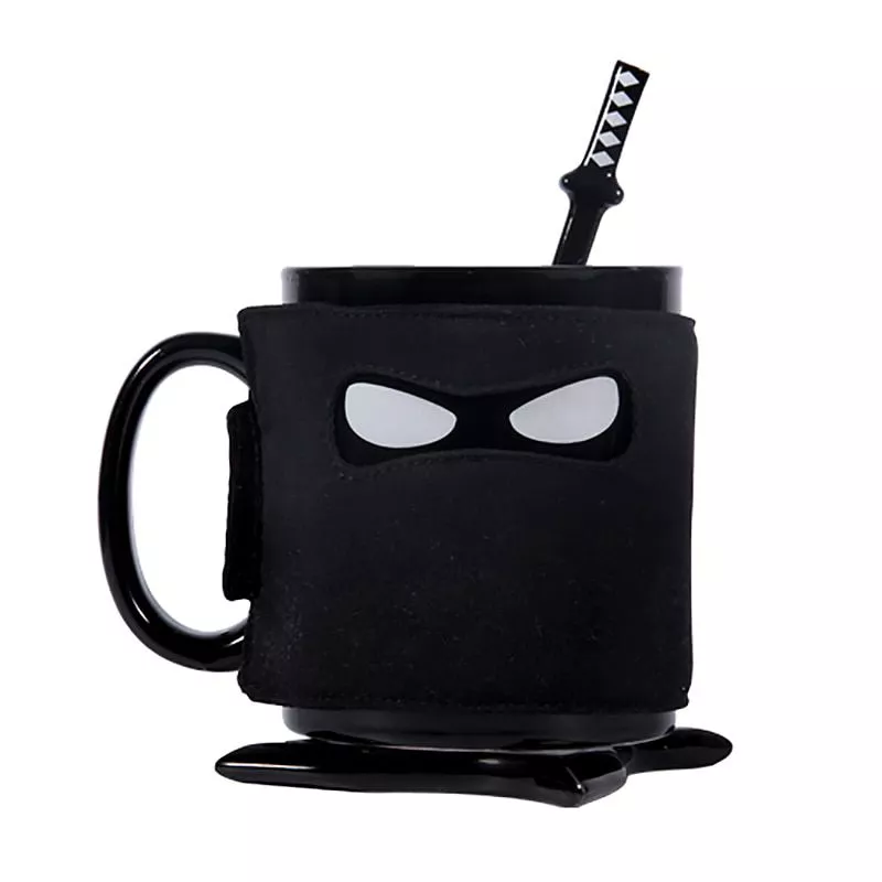 Copo Caneca ninja caneca, máscara preta assassinar coffe cerâmica copos ninja, café leite caneca de chá novidade presentes