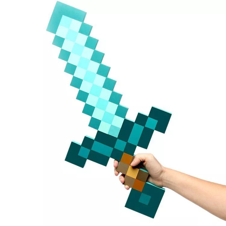 cosplay minecraft espada azul 63cm Cosplay Minecraft Espada Cinza 63cm