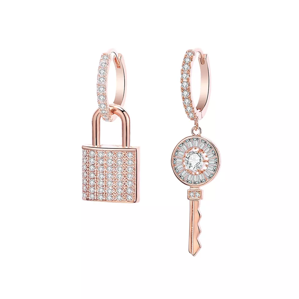 cz zircon chave lock gota brincos para as mulheres rosa ouro prata cor Cz zircon chave lock gota brincos para as mulheres rosa ouro prata cor balançar brinco feminino festa de casamento moda jóias presente 2020