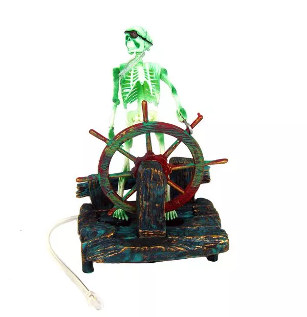 Decoração do aquário quente esqueleto na roda ornamento do tanque de peixes decoração para o tanque de aquário w75 ótimo gif