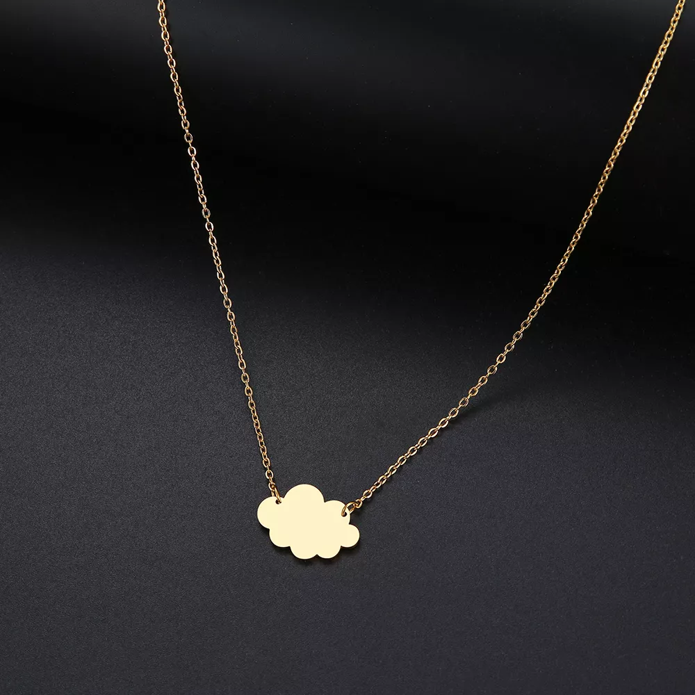 DOTIFI For Women  New Simple Sequin Cloud Necklaces Lightning Pendant Stainless Steel Necklace Gift T95-T98