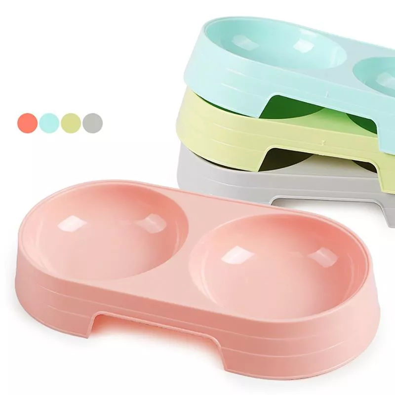 Eco Friendly Wheat Straw for Pet Bowl for Dogs and Cats Candy Color Pet Puppy Food Water Bowls Anti-Skip No Tip Blue Green Pink