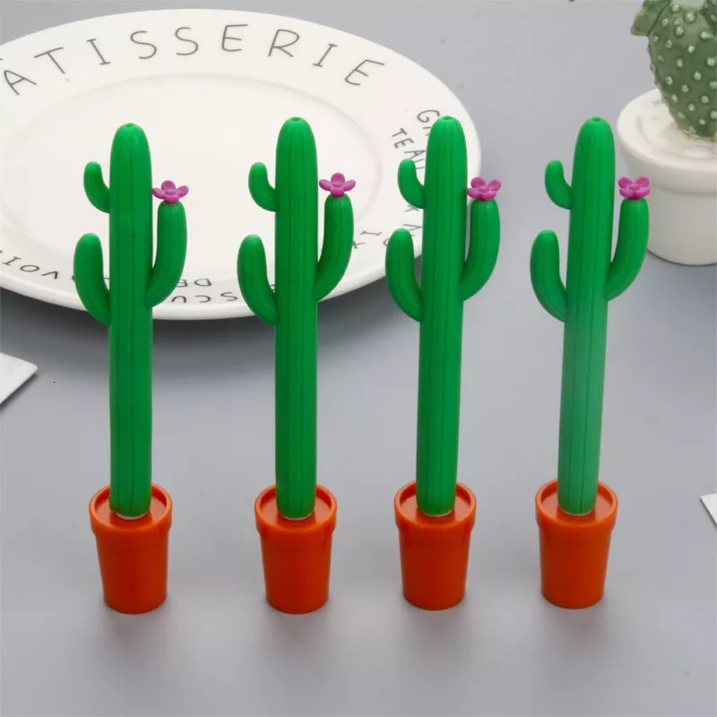 Ellen brook 1 pçs coreano papelaria bonito kawaii cactus em vaso planta gel caneta material escolar de escritório romance presente criativo