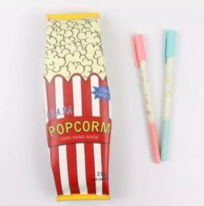 Estojo Bolsa Porta Lápis Escolar Pipoca