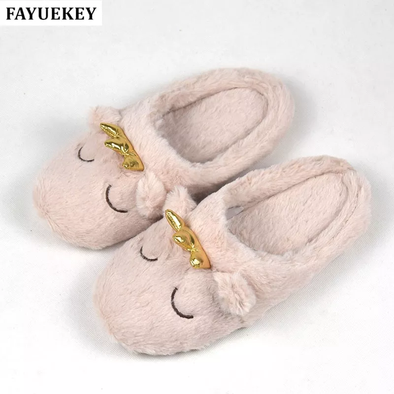 fayuekey primavera verao outono casa cao dos desenhos animados com coroa Pantufa Moda feminina chinelos de inverno quente pele slides das senhoras dos homens meninos meninas casa sapatos salto plano casa interior quarto zapatilla mujer