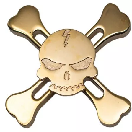 Fidget Hand Spinner Crânio Dourado