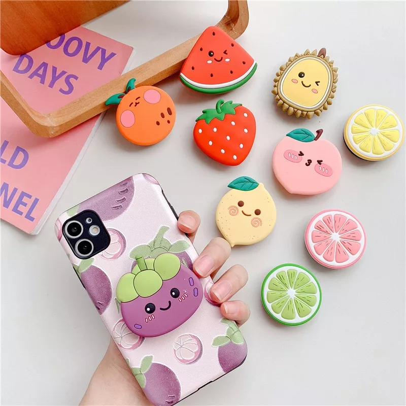 frutas dos desenhos animados telefone titular expandindo tablet suporte Capinha celular case Imd pedra de mármore gel caso para apple iphone 7 6s 6 8 plus x xr xs max casos preto branco macio caso de telefone mole