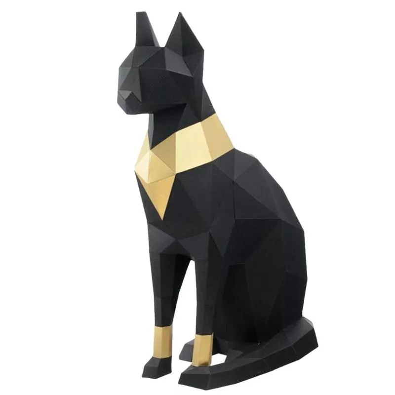 gato egipcio 3d estereoscopico modelo de papel diy moldado a mao Meias curtas de algodão de desenhos animados, 5 pares/lote de desenhos animados para mulheres, feminina, de gato, sem show chinelos