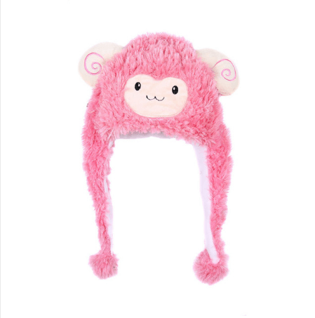 gorro touca pink sheep beanie Bonito Animal De Pelúcia Sorridente Marrom Ovelha De Pelúcia Beanie Macio Capa Chapéu Adulto Das Mulheres Mornas do Inverno Dos Miúdos Das Crianças Meninas Traje Cosplay