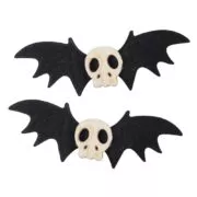 Gothic lolita halloween crânio bat blavk asas hairpin cosplay menina acessórios de cabelo clipe de cabelo