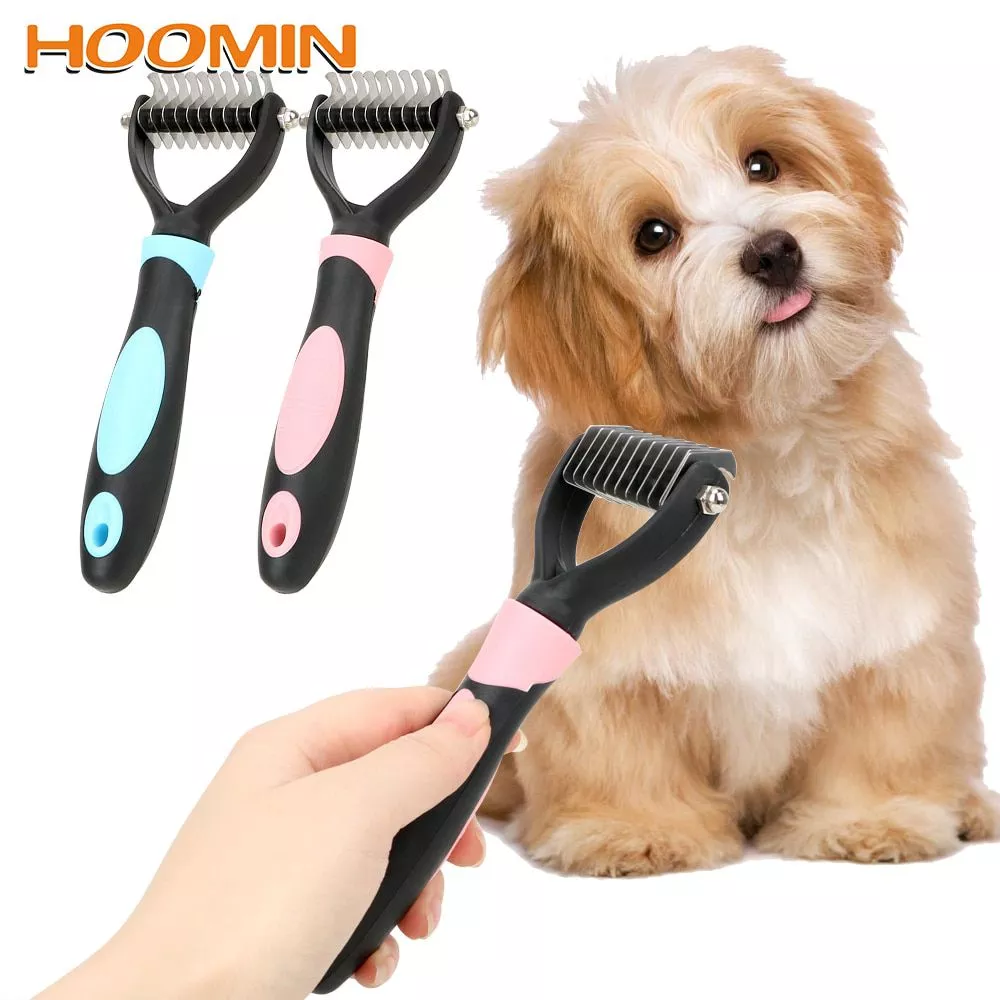 hoomin pet fur knot cutter dog grooming shedding rake dog cat hair removal comb pet Dog Paw Cleaner Cup for Small Large Dogs Pet Feet Washer Portable Pet Cat Dirty Paw Cleaning Cup Soft Silicone Foot Wash Tool