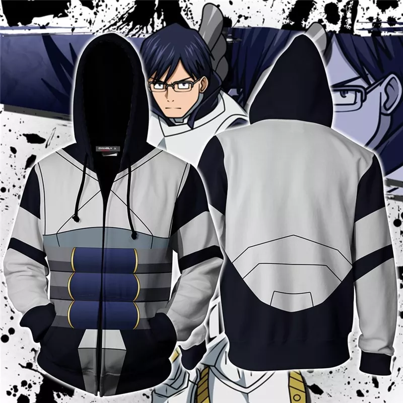 Jaqueta Anime My Hero Academia boku no Iida Tenya Traje Cosplay Do Hoodie Casuais Jaquetas Com Zíper Camisolas