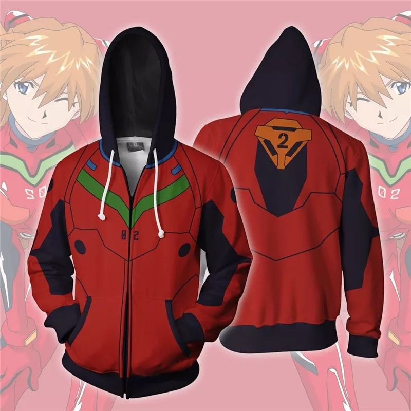 jaqueta anime neon genesis evangelion eva hoodie asuka langley soryu cosplay Jaqueta Attack on Titan Shingeki no Kyojin Verão roupas femininas anime raposa impresso cruz fita feminina lolita meninas camiseta harajuku primavera preto saia superior hoodies