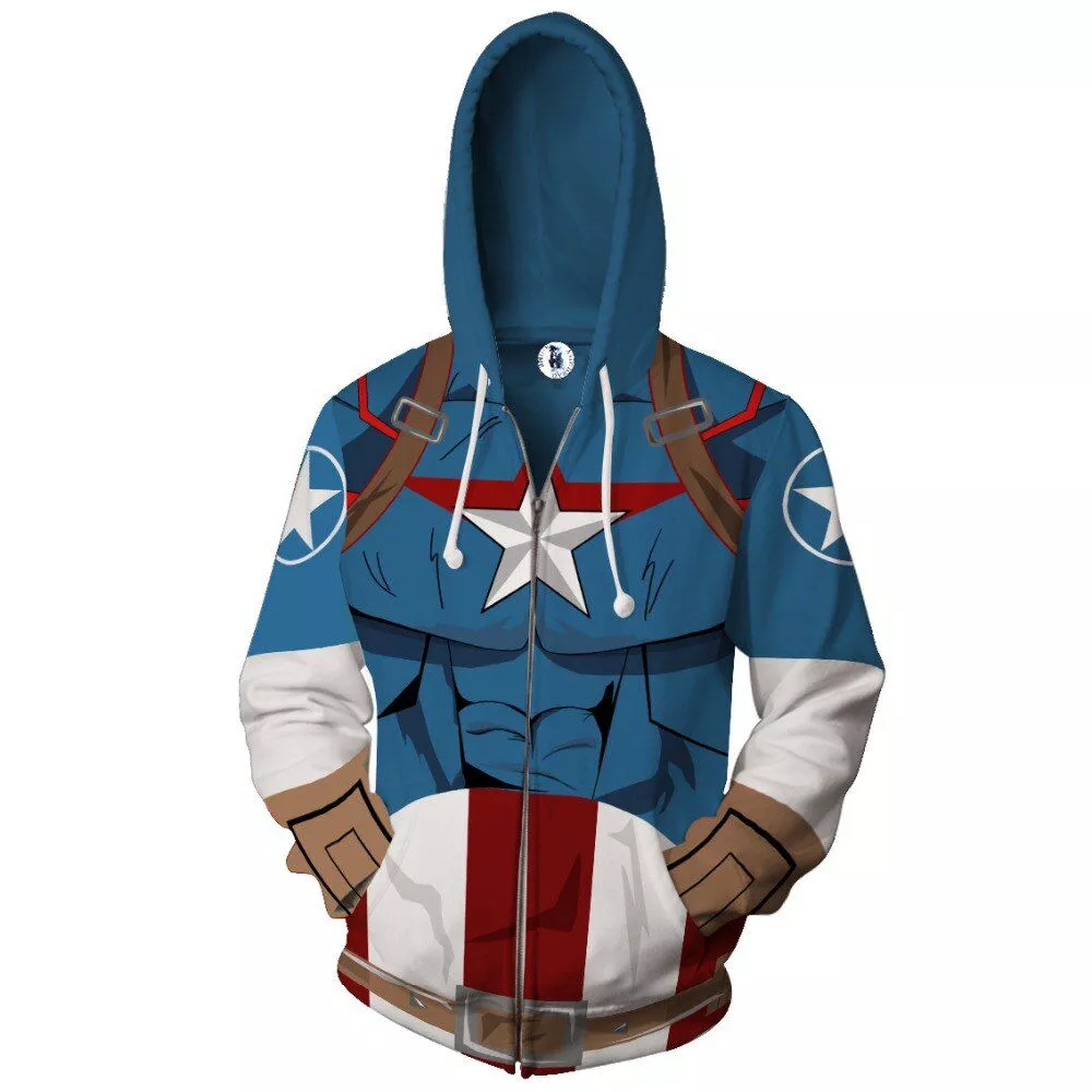 jaqueta blusa frio capitao america uniforme classico cartoon vingadores avengers Jaqueta Blusa Frio Capitã Marvel Uniforme Vingadores Avengers #4 Moletom