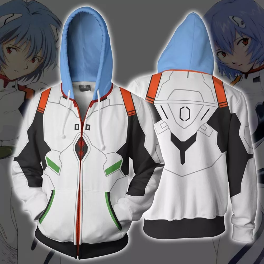 jaqueta evangelion ayanami rei sweatshirts com capuz cosplay traje jaquetas Roupas de cachorro de estimação, casaco de natal com capuz, grosso, quente, dos desenhos animados para cachorros pequenos