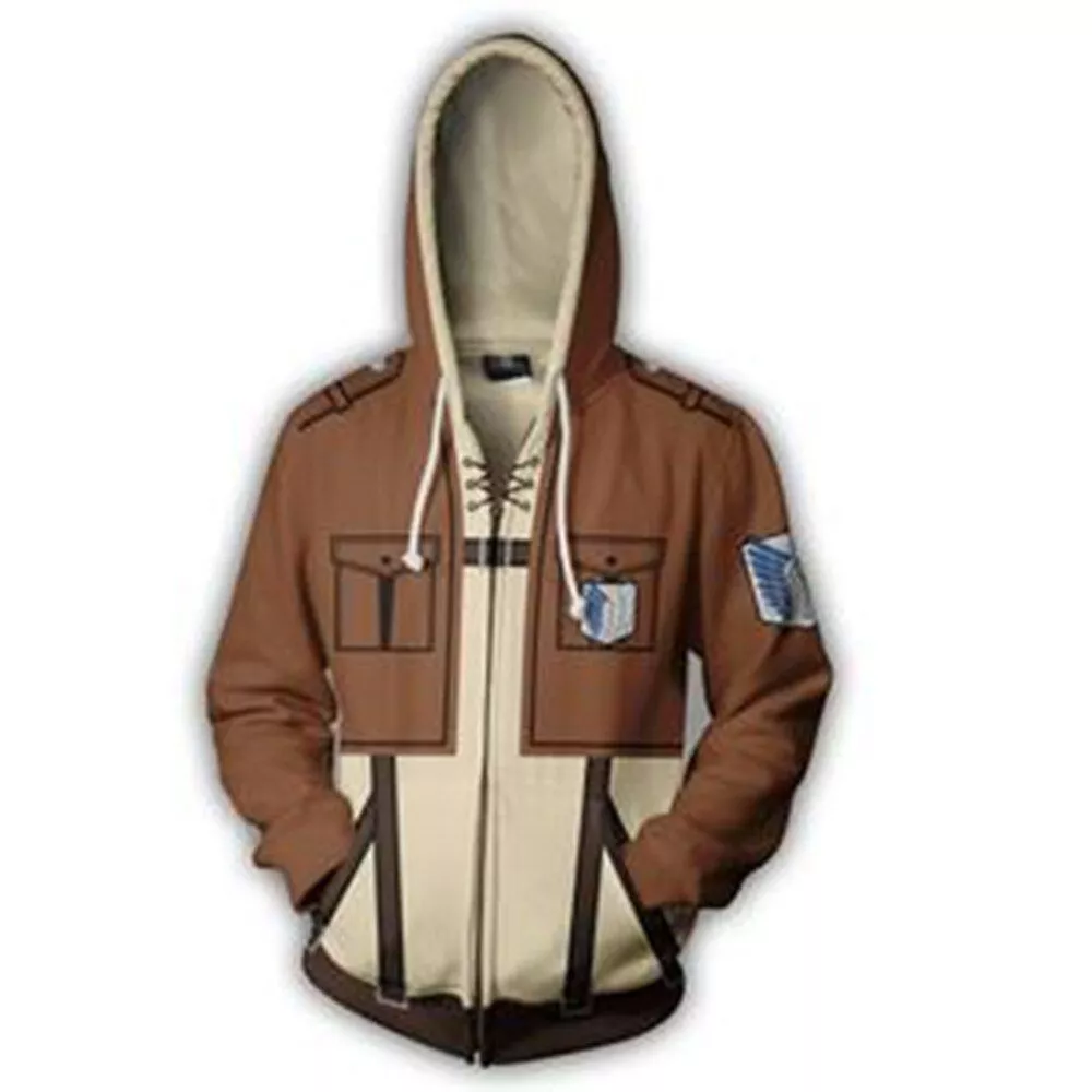 jaqueta frio anime attack on titan eren mikasa levi a Camisa Manga Longa Lilo & Stitch Com Capuz