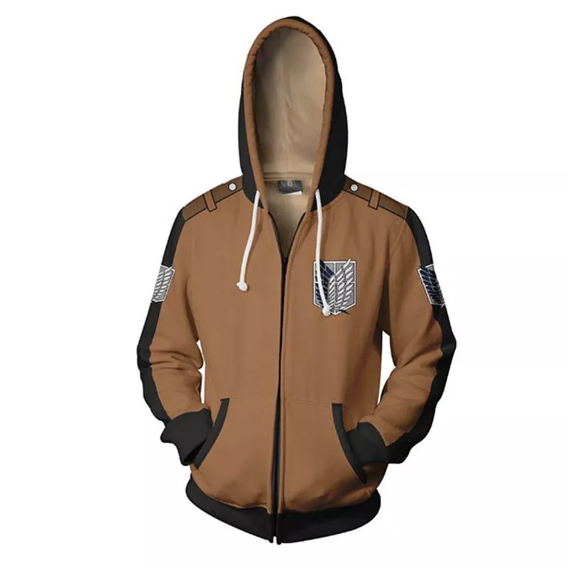 jaqueta frio anime attack on titan eren mikasa levi b Camisa Manga Longa Lilo & Stitch Com Capuz