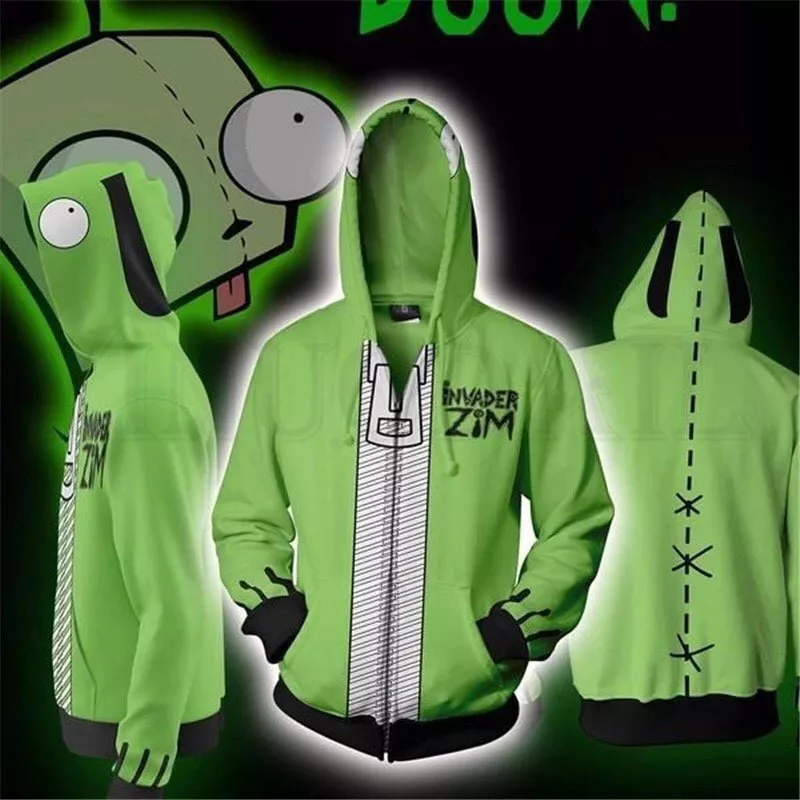 jaqueta invasor zim alien hoodie cosplay filme moletom com capuz moletom 3d men novo 5 cor! Óculos de sol da forma crianças cos jogar jogo de ação brinquedos óculos quadrados com eva caso presentes para a menina do menino