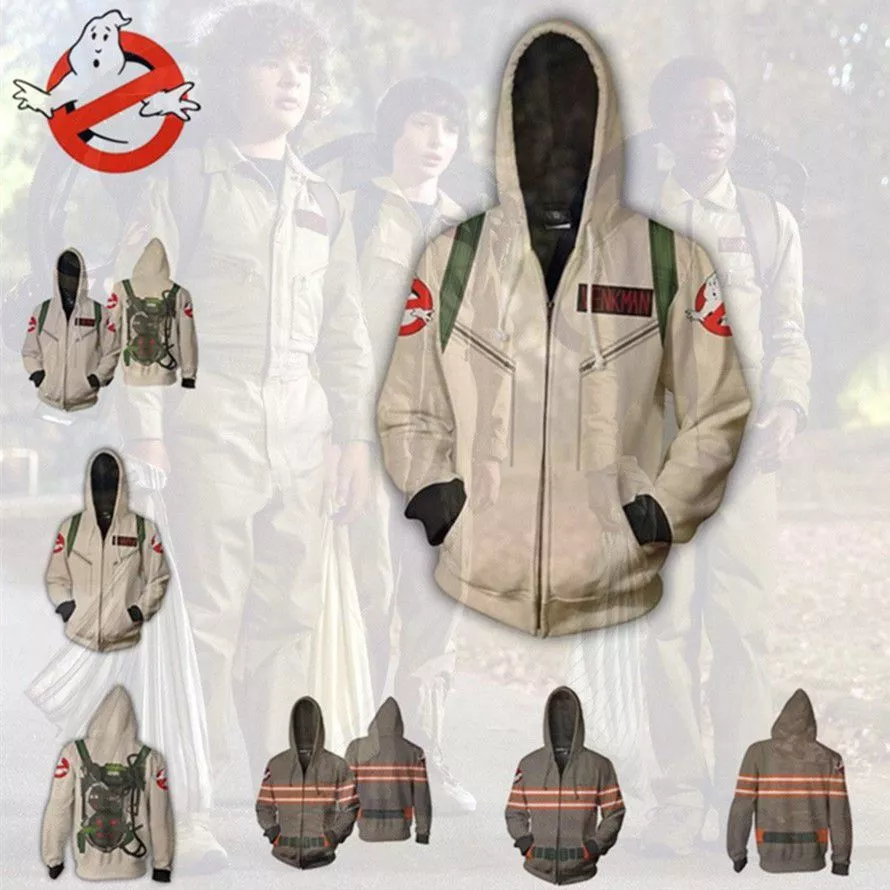 jaqueta moletom com capuz filme ghostbusters cosplay traje inverno camuflagem jaqueta Puoupuou engrossar engraçado roupas para cães de estimação inverno quente roupas para animais de estimação hoodies moletom para pequenos cães médios filhote de cachorro bonito XS-XXL