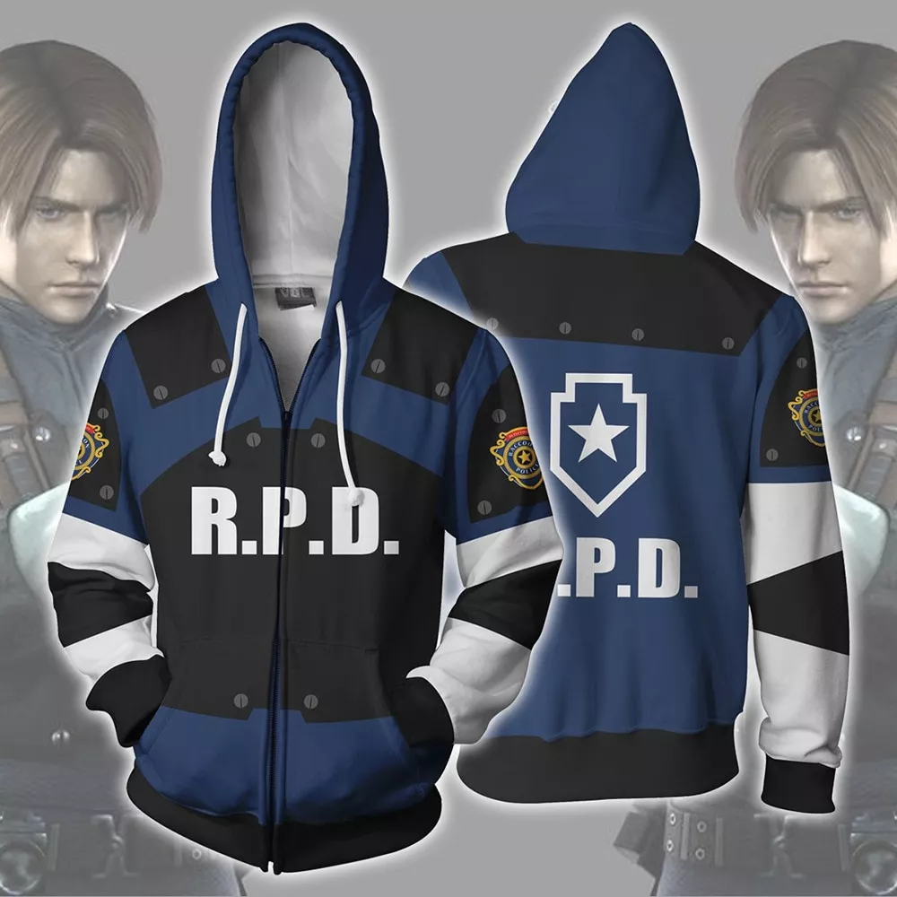 Jaqueta Resident Evil Cosplay game hoodies halloween cosplay leon scott kennedy jaqueta camisola com zíper roupas