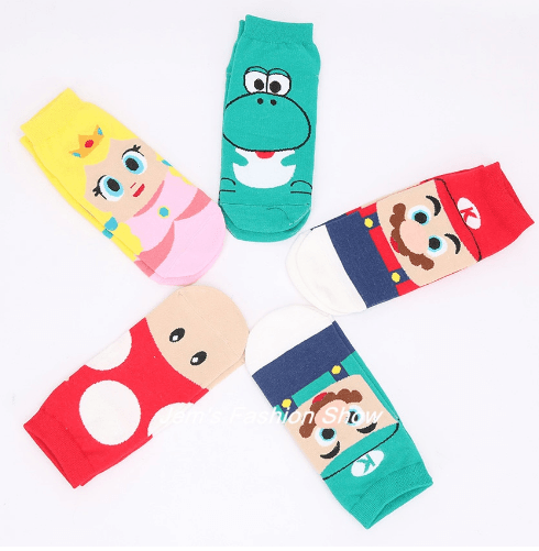 Kit 5 Meias Jogo Super Mario