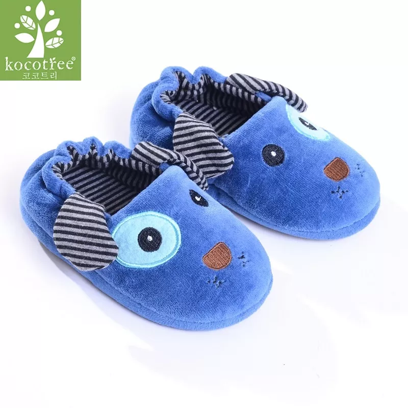 kocotree chinelos infantis chinelos fofos e macios de alta qualidade para Pantufa cão casa sapato para mulheres inverno algodão mulher macio pelúcia dos desenhos animados quente macio slides macios interior antiderrapante senhoras casa chinelos