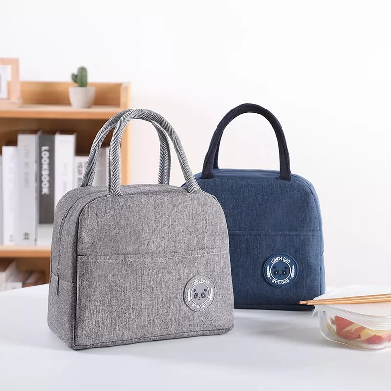 Lancheira térmica de nylon portátil, bolsa feminina refrigeradora impermeável com zíper, ideal para almoço, alimentos, 1 peça sacos de sacos
