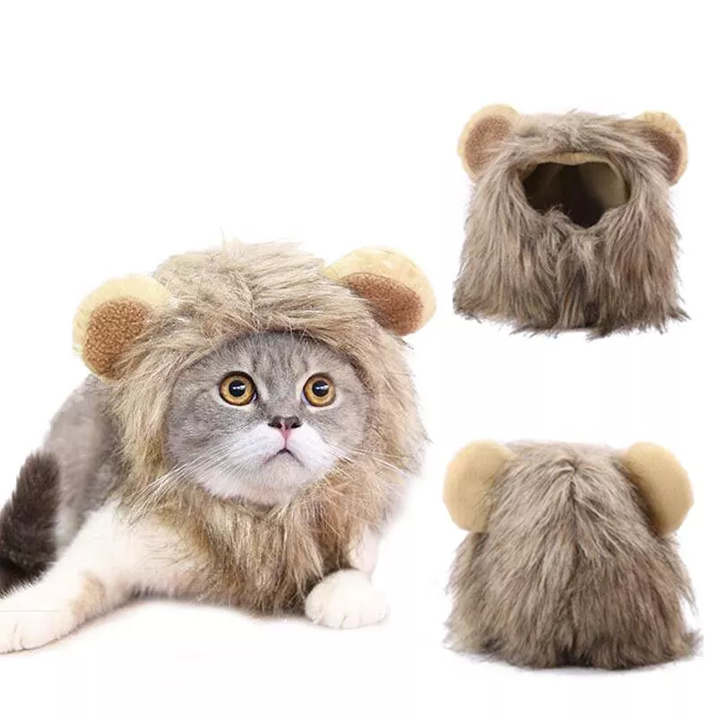 Leão Chapéu Da Forma Do Cão Do Gato do animal de Estimação do animal de Estimação Acessórios Para o Cabelo Magia Quente Chapéu Peruca Durável Gato de Pelúcia Curto Confortável Pet Fornecimentos