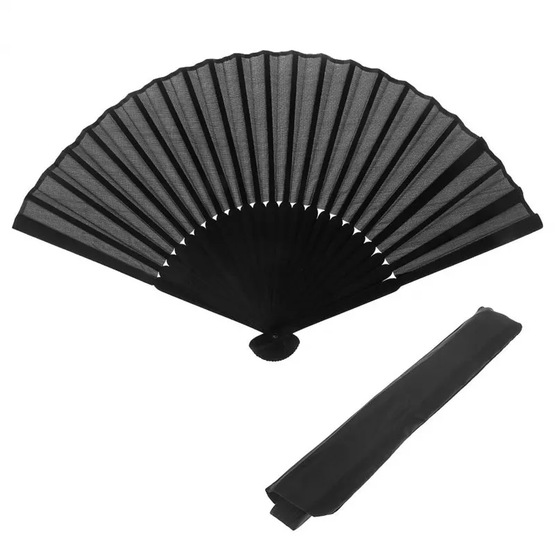 Leque de mão dobrável de seda, faça você mesmo, leque de madeira, bambu, artesanato, lembranças de casamento, decoração de festa com bolso, presentes para casa decoração