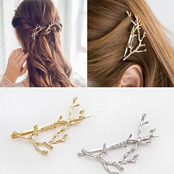 liga ramo de Arvore de prata do ouro do vintage grampos de cabelo meninas grampos Liga Ramo de Árvore de Prata do Ouro do vintage Grampos de Cabelo Meninas Grampos Ganchinhos Da Moda Senhora Elegância De Metal Acessórios de Cabelo Para As Mulheres