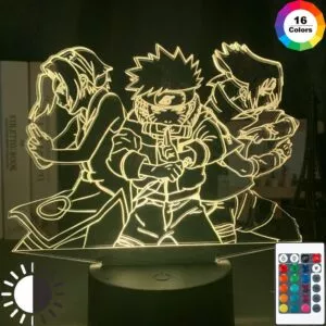 luminaria 3d noite luz naruto equipe 7 uzumaki naruto sasuke sakura figura Luminária Attack on Titan Shingeki no Kyojin Anime 3d ataque de luz em titã lâmpada mesa para o quarto decoração presente aniversário manga ataque em titã led night light lâmpada